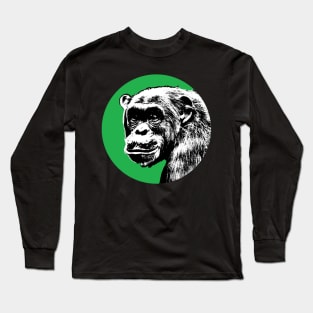 Chimpanzee Stencil Long Sleeve T-Shirt